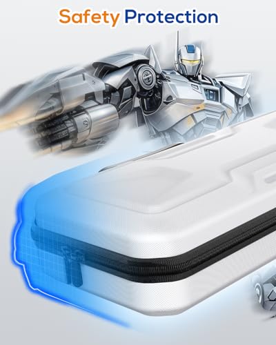 Image of FYOUNG All in One Accessories Case Bundle for Nintendo Switch 2 2025, Portable Carrying Case & Clear Hard Cover Shell, 2 Screen Protector, 8 Thump Grips, Game Card Slots, for Travel & Storage (White)
