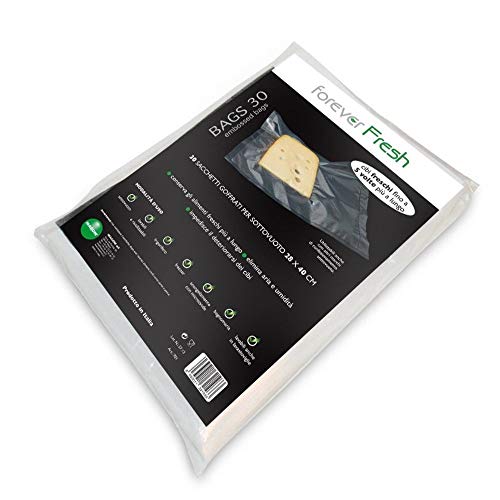 MACOM Forever Fresh 701C. Confezione 30 Sacchetti goffrati 28 x 40 cm per la conservazione sottovuoto Alimenti e Cottura, Plastic - 2