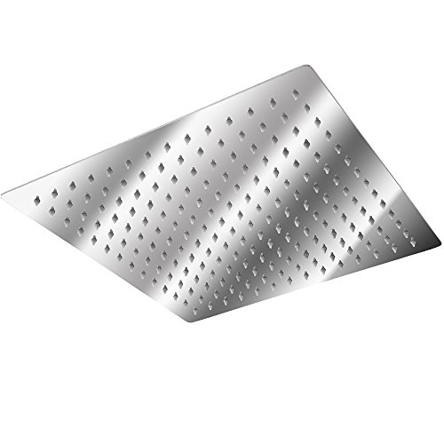 TecTake Soffione Doccia a Pioggia Moderno doccione in Acciaio Inox - Modelli Differenti - (Quadrata 30x30cm | No. 401600)