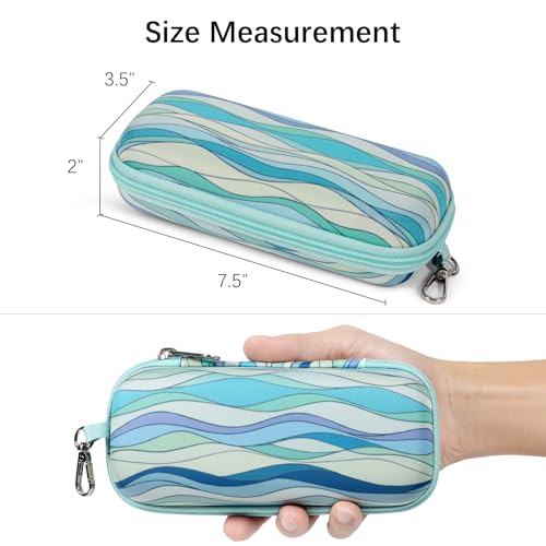 Image of Double Eyeglasses Case Hard Shell Dual Sunglasses Organizer with Zipper Closure Travel Eyewear Storage for Vehicle