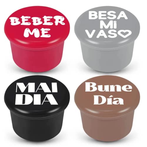 Regalos Navidad Originales Tapon Vino Mujeres- SURDOCA 4 Tapones Botellas Vino Silicona Divertidas Reutilizables, Mantener Carne Tapones Corcho, Vino Blanco Cerveza Alcohol Champán Prosecco Cover
