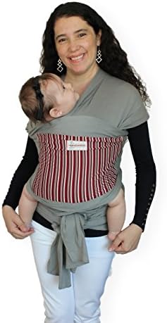Maman Kangourou Amerigo Stretchy Wrap Organic Cotton Baby Carrier, Grey Jaco