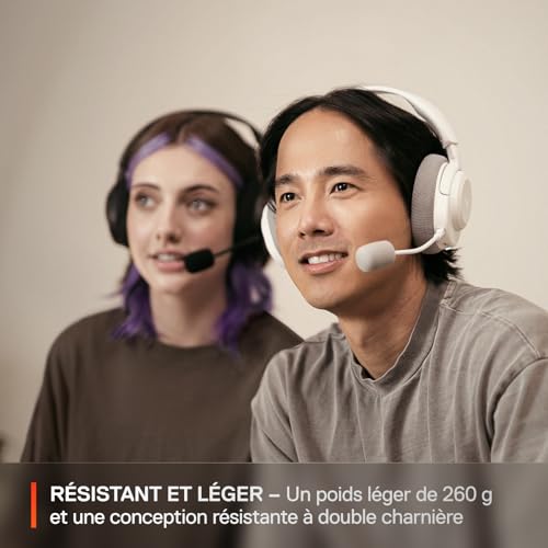 SteelSeries Casque Arctis Nova 3X Wireless - Appli Mobile Companion - Batterie 40h - Haut-parleurs magnétiques en néodyme - 2,4 GHz/Bluetooth - Micro détachable - Xbox, PS5, PC, Switch, Mobile -Blanc