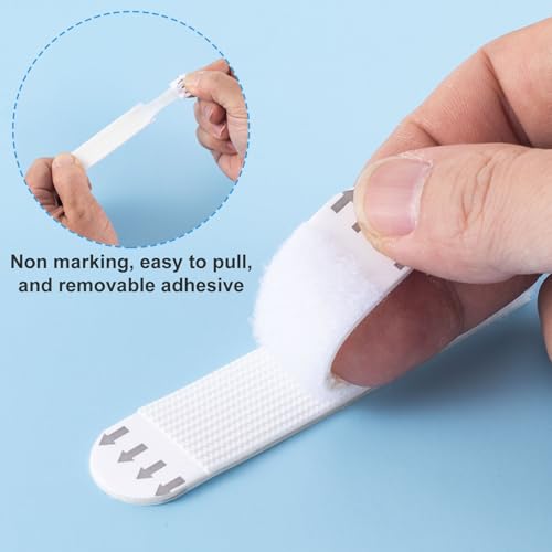 Image of HINZIC 12Pairs /24 Strips Picture Hanging Strips Heavy Duty, Adhesive Strips for Poster, Removable Picture Hangers No Damage Without Nails for Home Office Dorm Wall Picture Frame Decorations -White