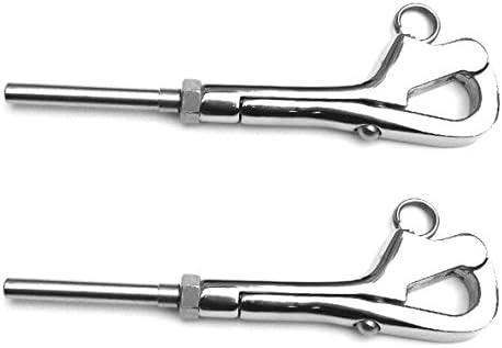 Two Big Stainless Steel Pelican Hooks for 3/16" Wire