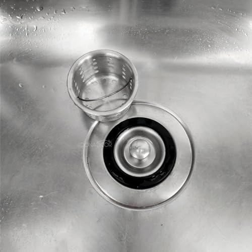 Valvula Pia Cozinha 3 1/2 Aço Inox Com Cesto Higiênico Removível Ralo Pia Escoamento Basket