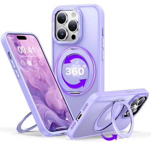 Coque iPhone 14 Pro Max MagSafe QTlier avec anneau rotatif 360