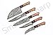 Custom Handmade Damascus Chef Knives Set/Kitchen Knives 5 Pieces Set SS-17210 and 17211 Poplar Wood (Poplar Wood)