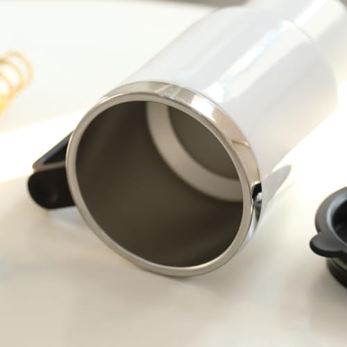 Image of IGP Personalized ‚Boss Babe‚ Travel Mug | Same Day Delivery | 400ml Stainless Steel Insulated Coffee Tumbler with Handle & Tight Lid | Custom Name Empowerment Gift for Her, Office & Commuting | White