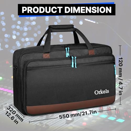Image of ORKELS DJ Controller Bag, Portable DJ Travel Case with Storage Pocket, Fits Pioneer DDJ 400 SB3 SB2 RB 200, FLX4 REV1, DJ2GO2 Party Mix