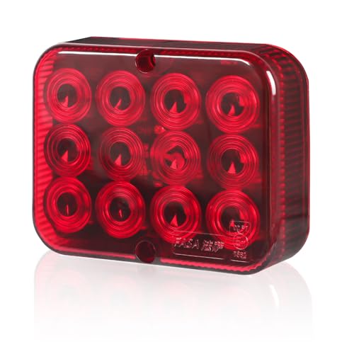 Qiping 1 PCS LED Rouge Feu Antibrouillard 12V feu remorque led,Feu de Brouillard Arrière pour Remorque Tracteur Camion Caravane avec E-Mark
