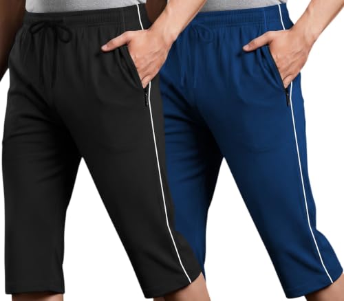 Image of FEEL TRACK Men's Regular Fit Three Fourth Capri (Pack of 2)