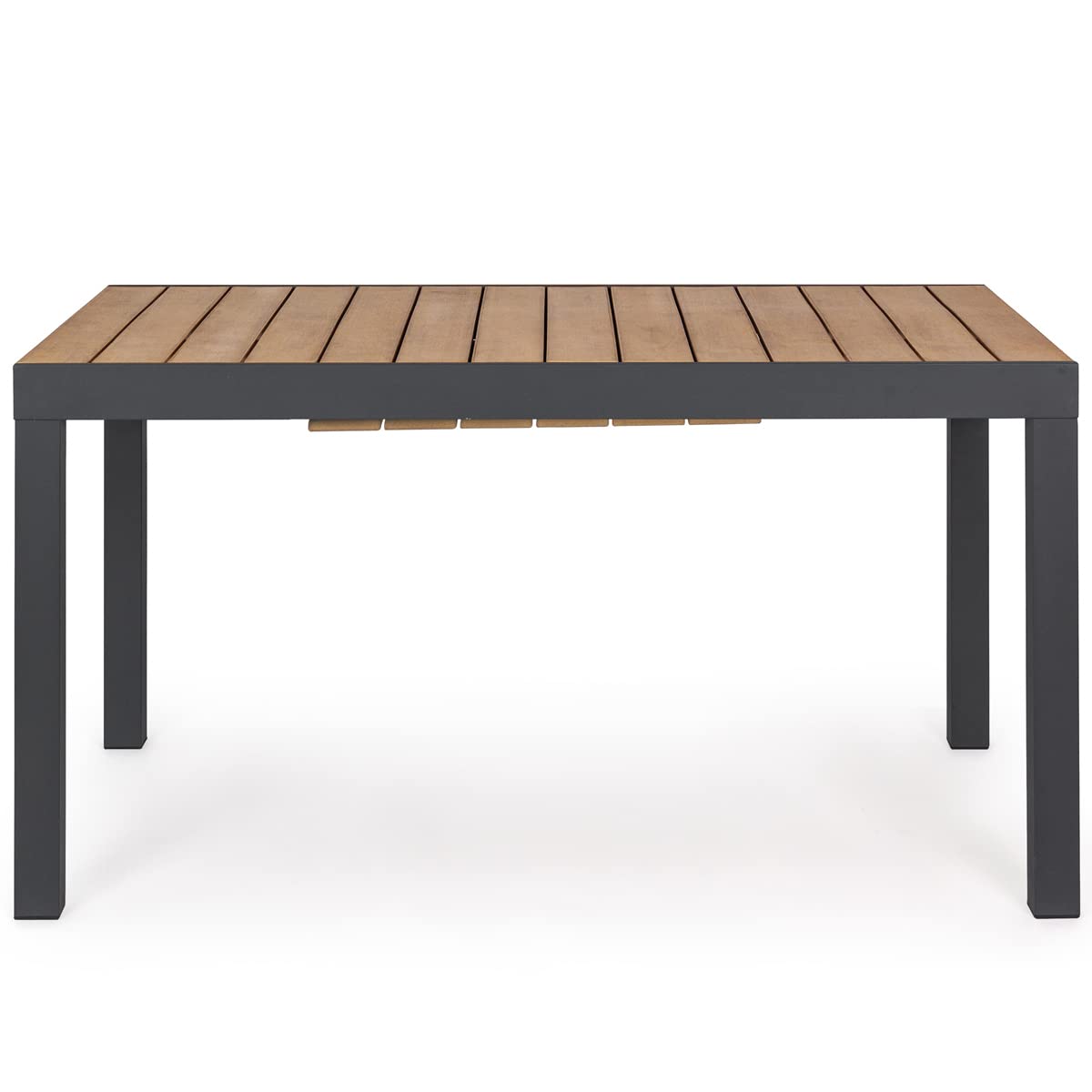 Yellowshop - ELLY tavolo arredo giardino allungabile in alluminio con doghe in polipropilene effetto legno teak, struttura robusta moderno e resistente alle intemperie L160/240xP90xH75 cm Antracite