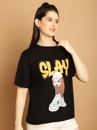 Image of Fabflee Women's Cartoon Oversized Fit Tshirt