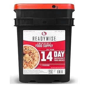 ReadyWise Emergency Food Supply – 14 Day, 150 Servings Emergency Freeze Dried Food Bucket, Protein Meals, Camping Essentials, Survival Kit, Disaster Prepping Supplies, up to 25 Year Shelf Life