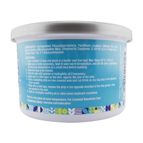 Waxness Sensi Clear Amethyst Soft Wax Tin 14 oz (400 g) – Rosin-Free Clear Gel Formula with Neuro-Active Comfort Complex – Made in Italy