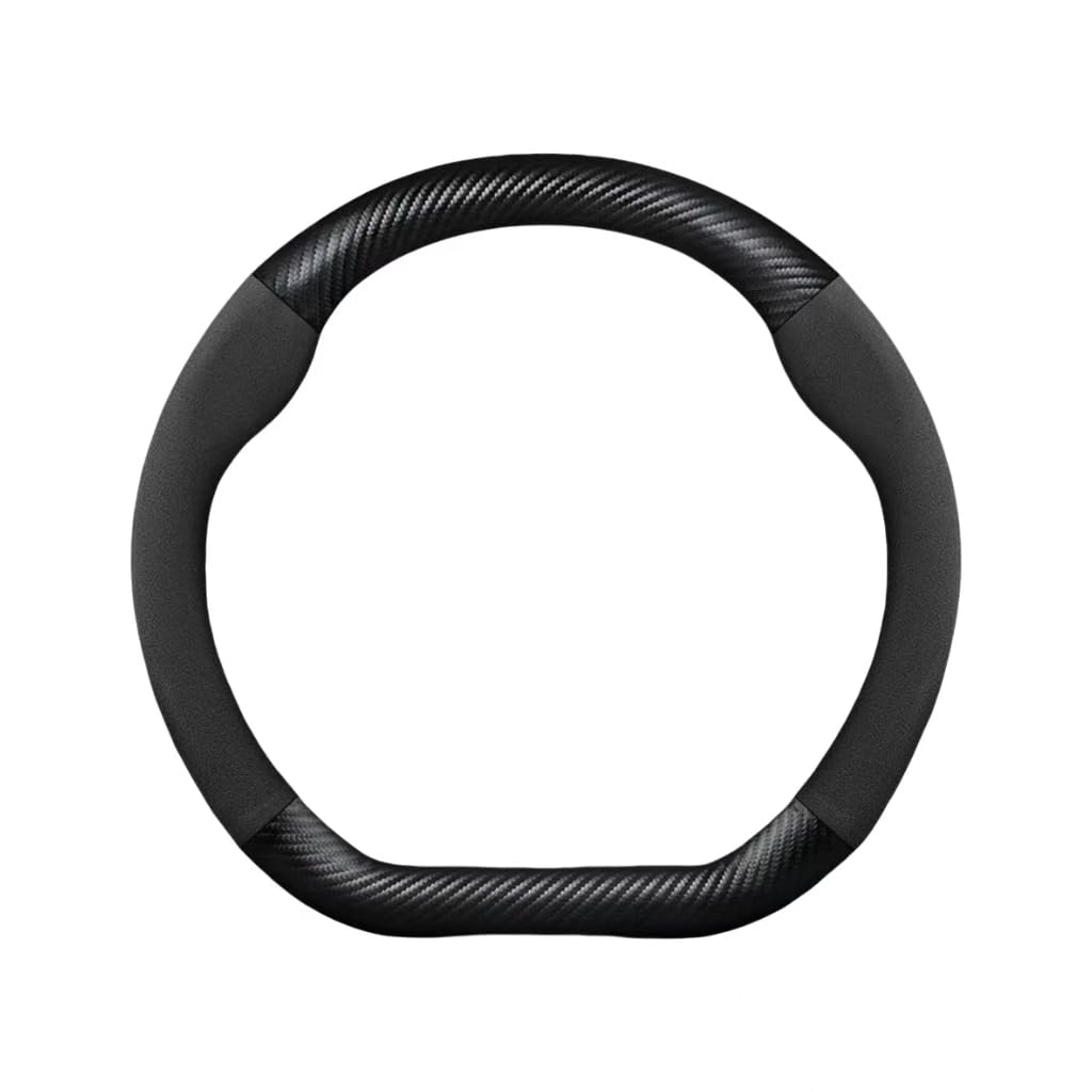 R-timer Car Steering Wheel Cover Artificial Leather for BMW i3 (NA0) 2026, Car Wheel Covers Protector Anti-slip Breathable 37-38cm Interior Accessory,Black- Type D