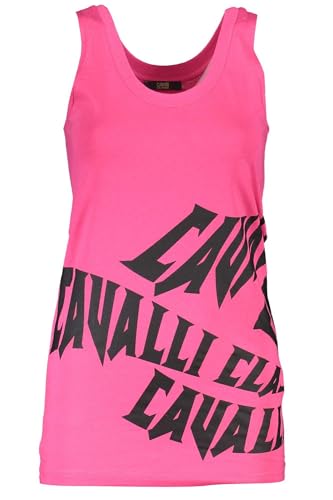 Débardeur rose haut de gamme Cavalli Class coupe exclusive épaules larges