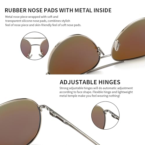 Image of SUNGAIT Women's Lightweight Oversized Aviator Sunglasses