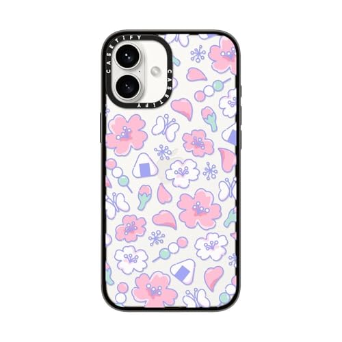 CASETiFY �R���p�N�g iPhone 16 Plus �P�[�X [�y�� / 1.2m����̗����e�X�g���N���A (MIL�K�i2�{����) / ���C�����X�[�d�ɑΉ�] - Anime Sakura - �N���A �u���b�N