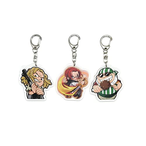 EBTY DREAMS Inc. - Set of 3 One Piec OP Acrylic Keychain Shanks, Lucky Roux, Yasopp v1