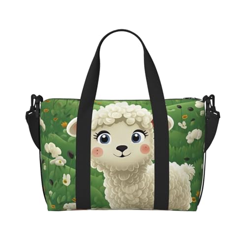 Travel Duffel Bags Personal Item Bag Carry on Luggage Bag Training Handbag Lightweight Waterproof Sports Gym Bag Cute Cartoon Sheep Weekender Bag for Women Men