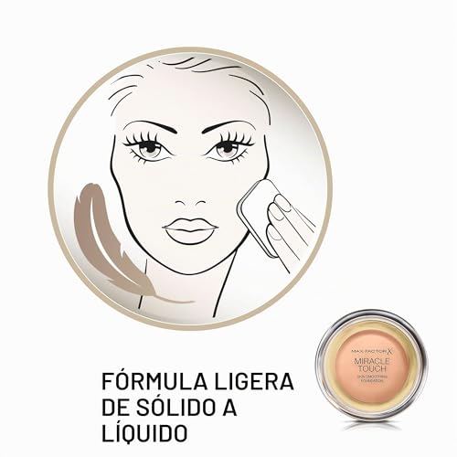 Miniatura 3 de Max Factor, Miracle Touch, Base de maquillaje (Tono 60 Sand), 11,5 g