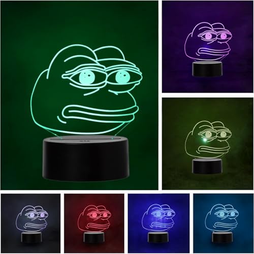 Lampara LED Pepe The Frog Cambia Color USB Luz Nocturna y decorac...