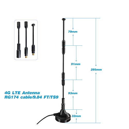 Chhliut High Gain Ts9 Antenna 4G Lte 2.4Ghz Antenna 20Dbi Omni Directional Antenna With Magnetic Stand Base 9.8Ft Rg174 #TOP1