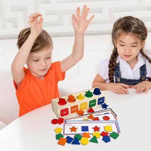 Jeu de correspondances en bois : puzzle d'apprentissage des formes et couleurs - 3