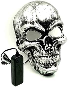 Nirco EL Light Up LED Mask Skull Mask EL Wire Halloween Party Luminous Mask … (Sound Control)