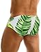 MIZOK Men's Sexy Bikini Swim Briefs Quick Dry Printed Swimsuit Beach Swimwear with Drawstring White L
