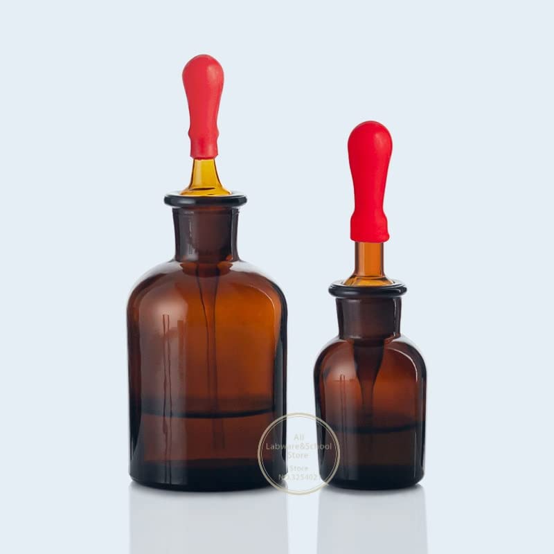 Glaskolben for das Labor, 30 ml, 60, 125, transparente oder braune Tropfflasche aus Glas for Eintropfen von Reagenzien(Clear 125ml 2pcs)