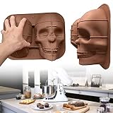 OBEST Silikonowa forma do ciasta 3D, z trupią czaszką, do ciast, whisky, koktajli, soków, czekolady, słodyczy, mydła
