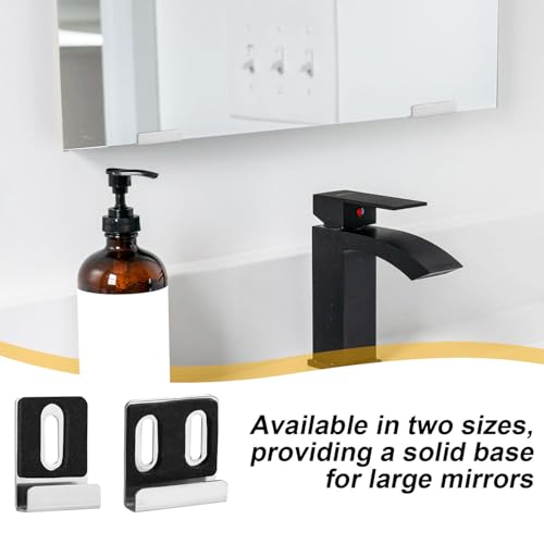 Image of 8pcs Metal Mirror Clips, 2 Styles Wide Channel Hangers for Frameless Mounting Hardware, Heavy Holder Hanging Clips with Screws for Wall Mounting Billboard