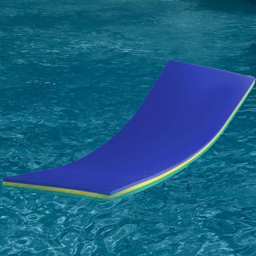 Harilla Schwimmende Wassermatte, Treibende Matratzendecke, Reißfestes Schwimmfloß, Schwimmmatte für Draußen, Bett, Schwimmende Unterlage Zum Bootfahren, Blau Grün Gelb