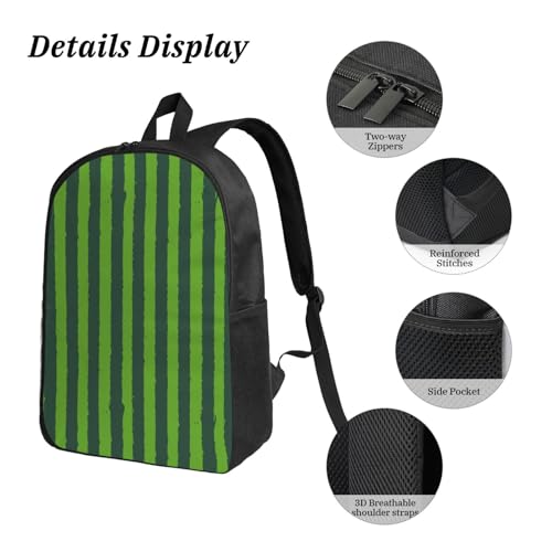 Watermelon Watermelon Skin 17 Inch Backpack Sets Lunch Bag Lightweight Daypack for Men Women 3Pcs3