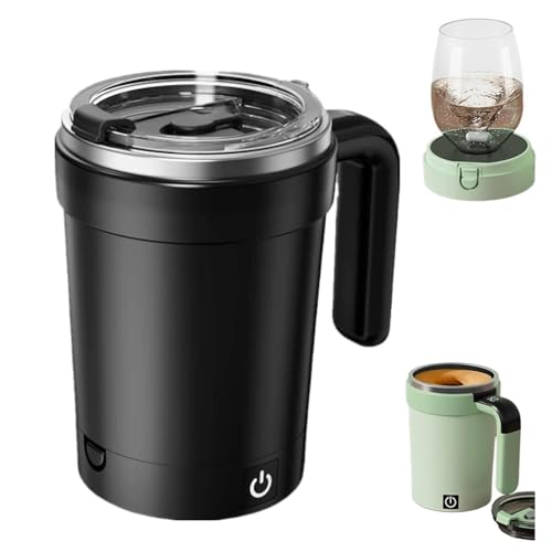Tazza Automescolante, Tazza Automatica con Agitazione, Tazza da Caffè Magnetica da 380 ml con Display della Temperatura e Coperchio, Tazza Automatica Ricaricabile per Mescolare Latte, Cioccolata Calda