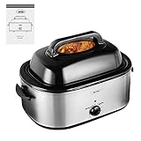 28lb 24-quart Roaster Oven, Electric Roaster Oven with Viewing Lid, Sunvivi Turkey Roaster with...