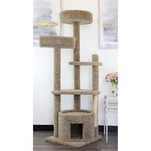 Maykoosh Large Cat Tree for Multiple Cats Sturdy Cat Penthouse with Scratching Posts Beige Brown/28 D x 30