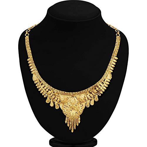 Sukkhi Pretty 24 Carat Gold Plated Wedding Jewellery Choker Necklace Set for Women (N73743)