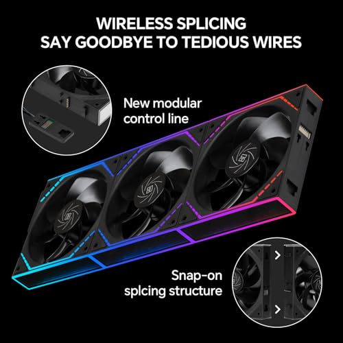 Ventiladores de caja sin cables caóticos TL-M12QR X3 solución ARGB 120mm 2