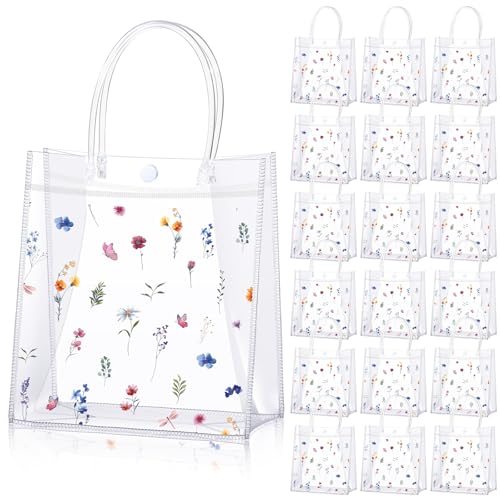 Sacs cadeaux transparents 24 pcs avec poignée pour l'automne et fêtes | Gersoniel
