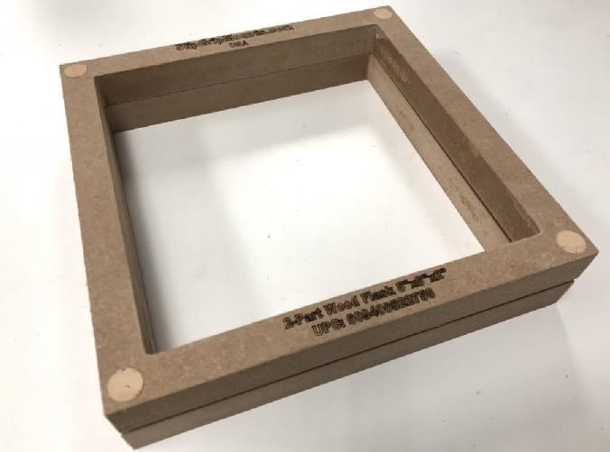 2-Part Foundry Wood Flask Mold for Sand Casting, 8" x 8" x 2", Jewelry or Craft Making Tool