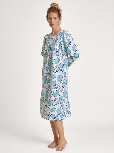 Image of Calida Women's Soft Cotton Nightgown - Classic Long-Sleeved Summer Nightdress, 100% Soft Cotton, 47 in