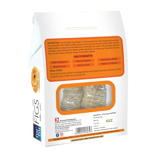 Image of Tim Tim Premium Dried Anjeer 250g | Natural Sun-Dried Figs | High Fiber, Rich in Iron & Calcium | Healthy Dry Fruit Snack