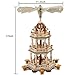 17 Inch Wooden Christmas Pyramid with 6 Candle Holders - Nativity Set for Christmas Tree - Holiday Decoration Carousel