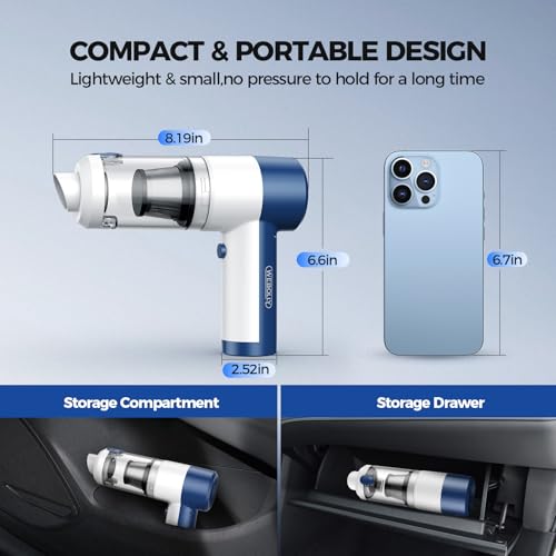 WEBOLLY Cordless Car Vacuum — 16 kPa USB-C Handheld with 4-in-1 Blower & Pump — view 7