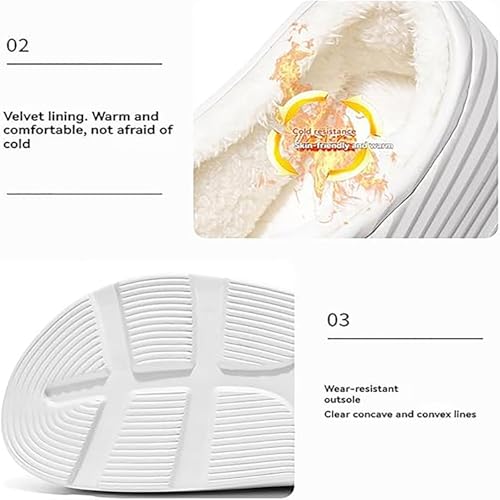 Winter Warm Fleece Armadillos,Fur Lined Clogs for Men Women,Waterproof Anti-Oil Walking Slipper Unisex 5