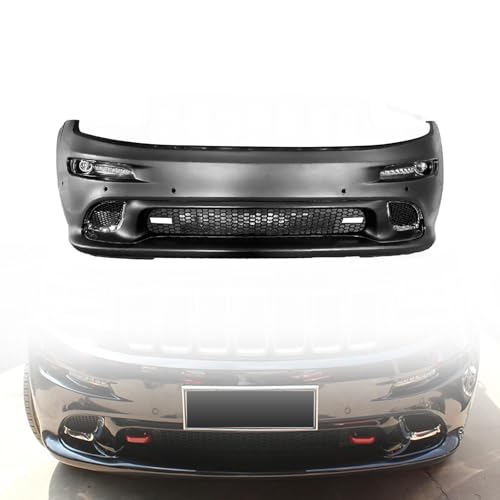 MGWILL Front Bumper Cover Kit Compatible with 2014 2015 2016 Jeep Grand Cherokee SRT W/Upper Grille Lower Grill & Fog Lights - Full Body Set